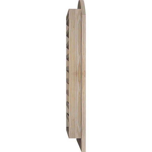 Ekena Millwork 14-in W x 34-in H Arch Top Gable Vent (19-in W x 39-in H Frame Size): Unfinished - Functional, Smooth Pine Gable V