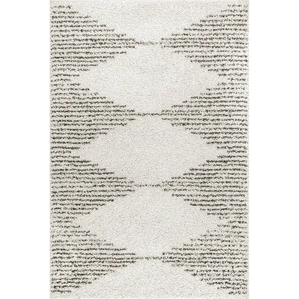 nuLOOM Scarlette Shattered Diamonds Area Rug - Off White - 6& Square, 100% Polypropylene