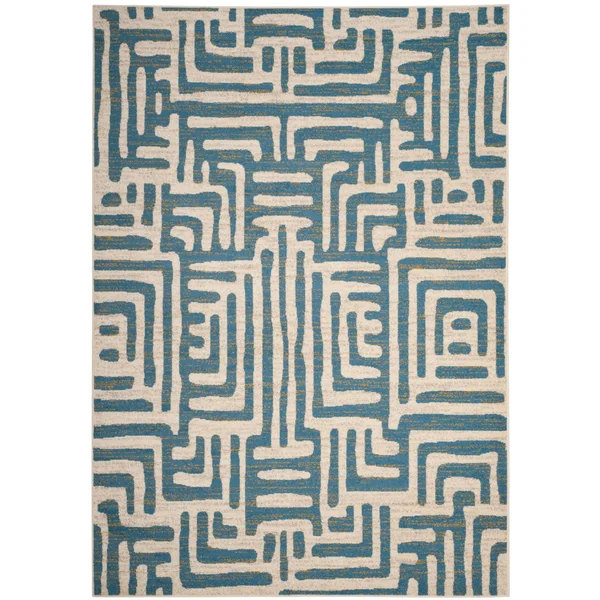 Safavieh Amsterdam AMS106C Ivory - Light Blue Rug 6&7x22 x 6&7x22 Square