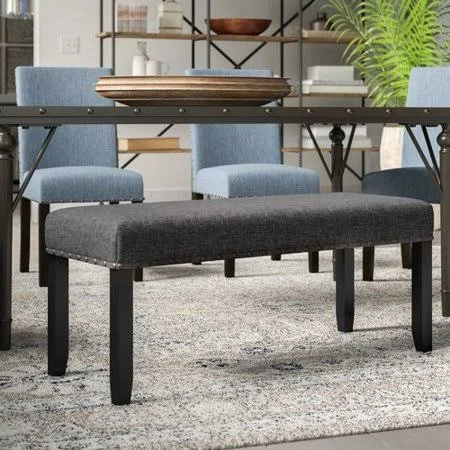 Greyleigh Haysi Upholstered Bench with Nailhead TRIM - Brown