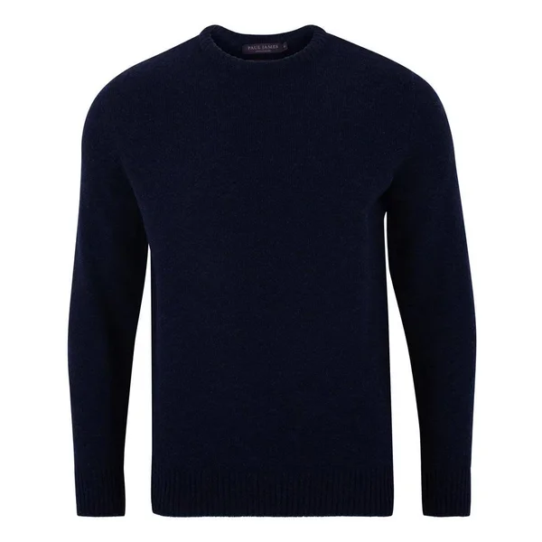 Mens 100% British Lambswool Crew Neck Jumper - Oxford Blue, L