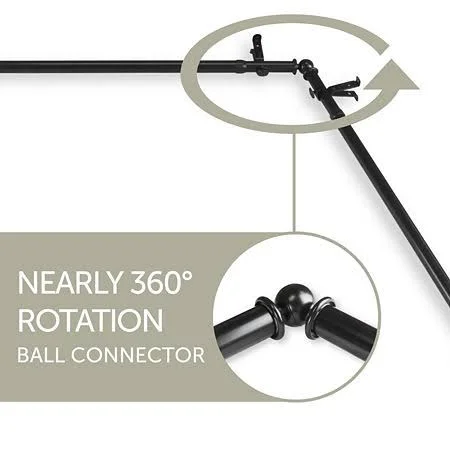 Rod Desyne Faceted Double Bay Window Rod, Black