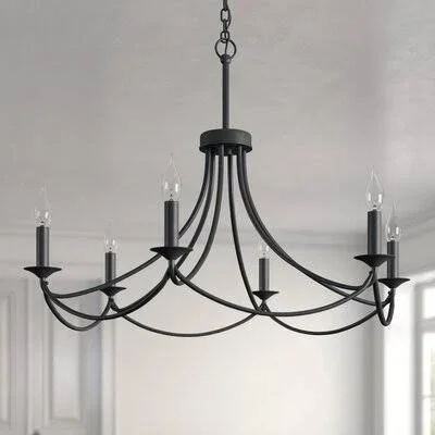 Hunley 6 - Light Candle Style Classic - Traditional Chandelier Gracie Oaks