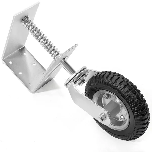 Stark Universal 8 inch-inch Flat-Free Tire Gate Wheel Suspension Spring-Loaded Wood Chainlink Gate Caster Wheel Weight Capacity