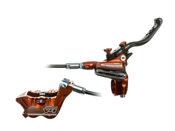 Hope Tech 3 V4 Disc Brake and Lever - Hydraulic - Post Mount Rear, Red