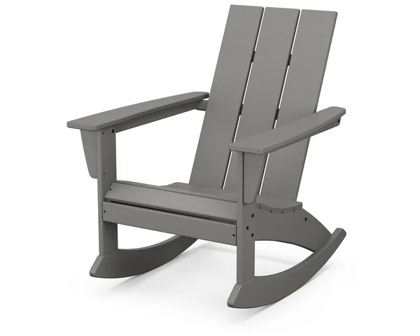 POLYWOOD Modern Adirondack Rocking Chair Slate Grey