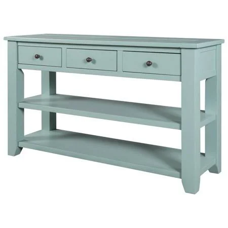 48'' Modern Console Table Sofa Table for Living Room with 3 Drawers and 2 Shelves, Solid Wood (Pine), Size: Large