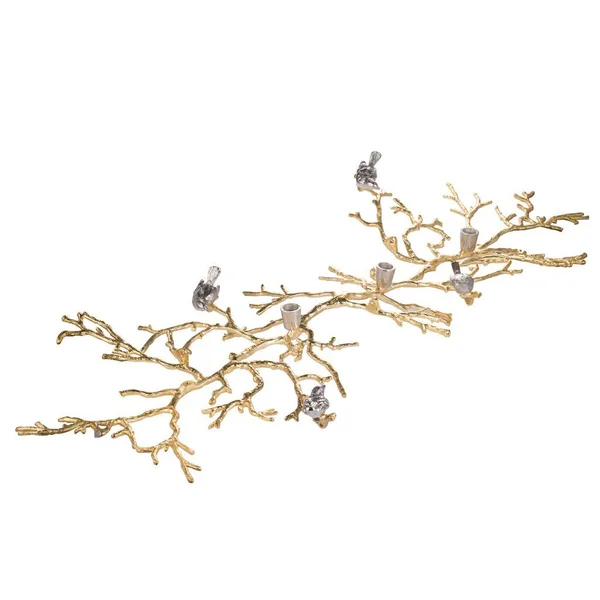 43x22 Gold and Silver Unique Abstract Style Candlestick Holder
