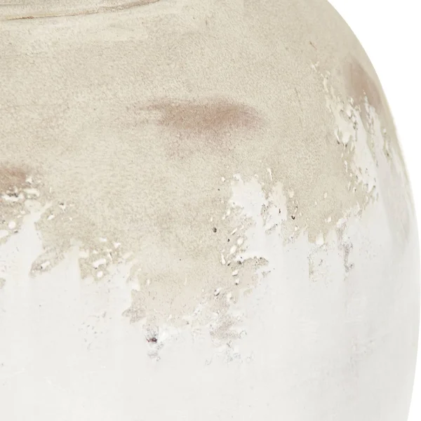 Siena French Country White Rustic Distressed White Ceramic Floor Vase - 31x22 - Kathy Kuo Home