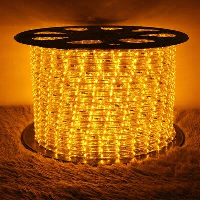 LED Christmas Rope Lights The Holiday Aisle Color: Yellow - Size: 150 ft