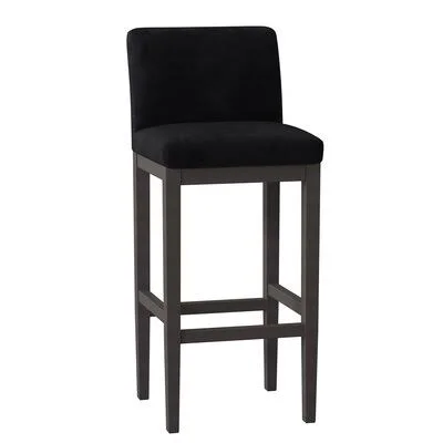 Garland Bar Stool Uniquely Furnished Body Fabric: Bella Black - Leg Color: Espresso