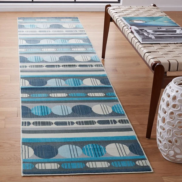 Safavieh Orwell Hayrani Mid-Century Modern Rug - 2&2x22 x 9& Runner - Grey/Aqua