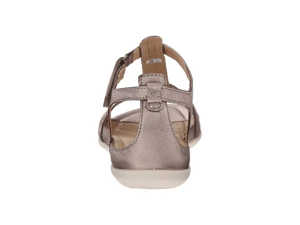 Ecco Flash T-Strap Sandal Size 5-5.5 Warm Grey Metallic