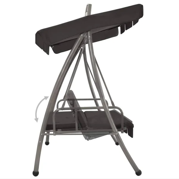 vidaXL Outdoor Convertible Swing Bench with Canopy Sand White 43241