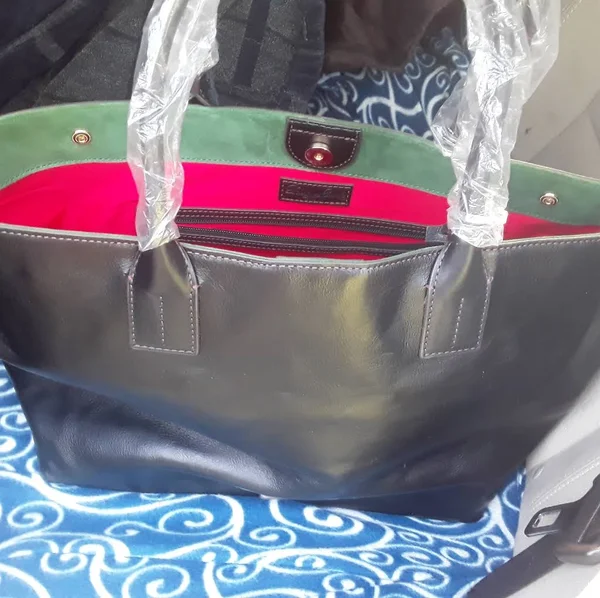 Dooney & Bourke Florentine Leather MediumRussel Bag, Black/Black