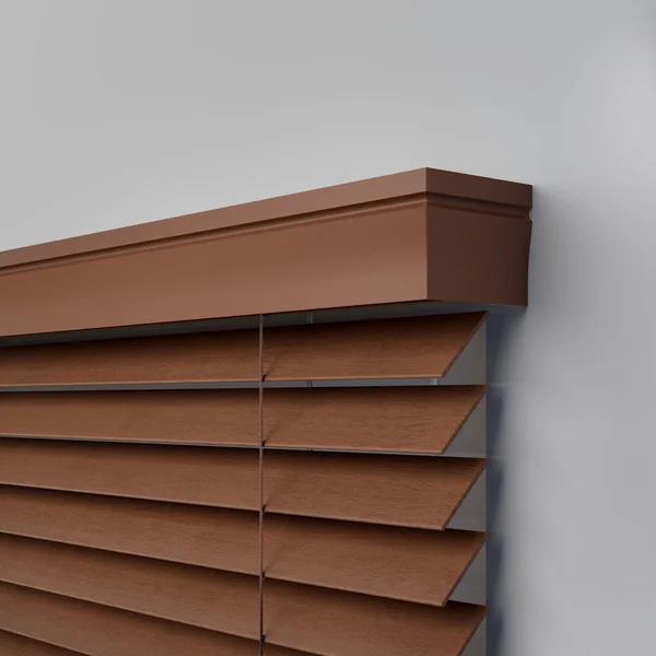 LEVOLOR Trim+Go 2-in Slat Width 67-in x 64-in Cordless Walnut Faux Wood Room Darkening Full-view Standard Horizontal Blinds in B