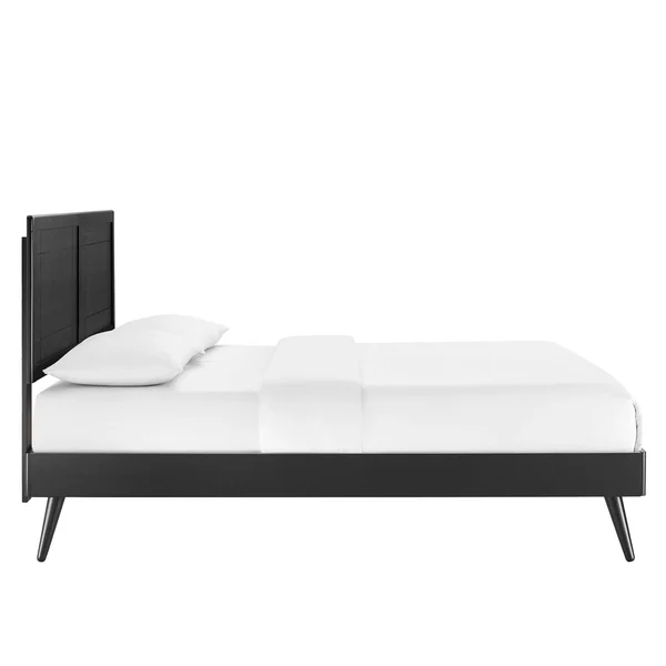 Modway Marlee Queen Wood Platform Bed with Splayed Legs Gray