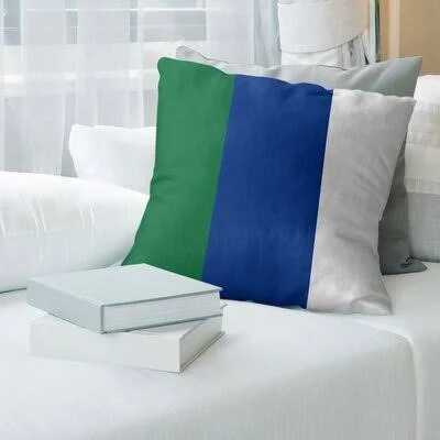 Seattle Throwback Football Throw Pillow Cover East Urban Home Color: White Side/Blue Mid, Size: 18x22 x 18