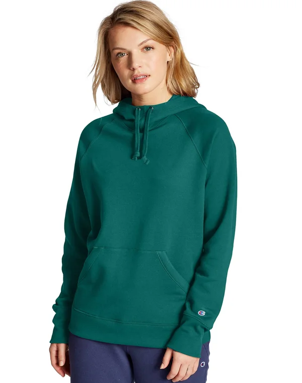 Champion Women's Powerblend Fleece Pullover Hoodie Jade M
