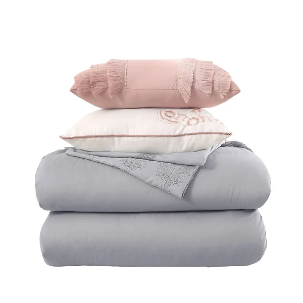 Modern Threads Rivera 8 Piece Embroidered Comforter Set Grey