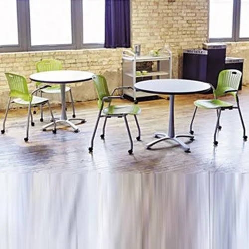 Safco Cha-Cha Sitting Height Table Base, X-Style, Steel, 29x22 High, Metallic Gray