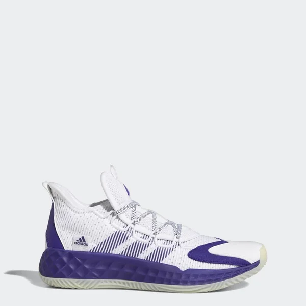 Adidas Pro Boost Low Shoes - Unisex - Cloud White - Team Colleg Purple, Chalk White - M 19, W 20