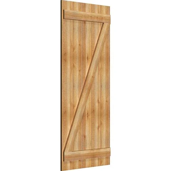 26 7/8x22W x 63x22H TimberCraft Five 5 3/8x22 Boards Joined Board-n-Batten Shutters w/Z-Bar, Rough Sawn Western Red Cedar (Per P