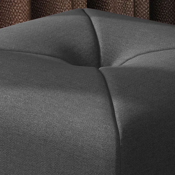 17.25x22 Black Contemporary Tufted Solid Square Ottoman