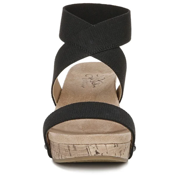 LifeStride Del Mar Women's Wedge Sandals - Size: 9.5 Wide, Black