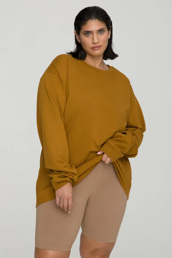 Plus Size Women's Good American Long Sleeve Crewneck T-Shirt