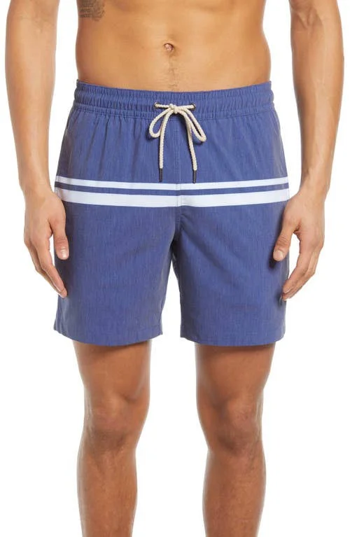 Fair Harbor White Comp Stripe Bayberry Trunk - Mens, L
