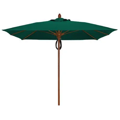 Sanders 7.5' Square Market Umbrella Darby Home Co Fabric: Burgundy - Frame Finish: Chestnut