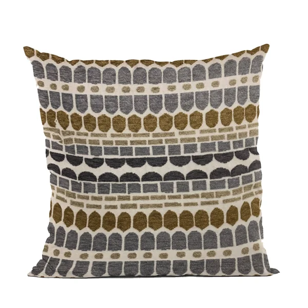 Plutus 22x22 x 22x22 Harmony Border Luxury Throw Pillow in Green and Gray