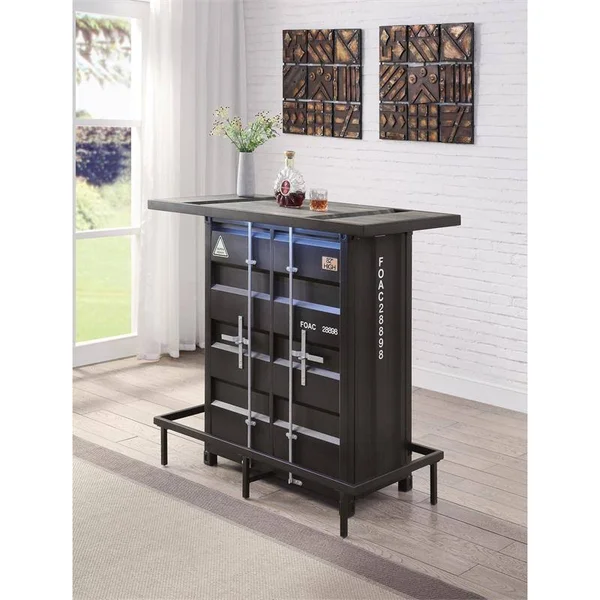 Furniture of America Lionna Contemporary Metal Bar Table in Black