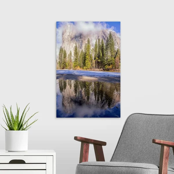 El Capitan with Reflection in Merced River - Yosemite National Park, California, Canvas Wall Art, 16x24, Great Big Canvas