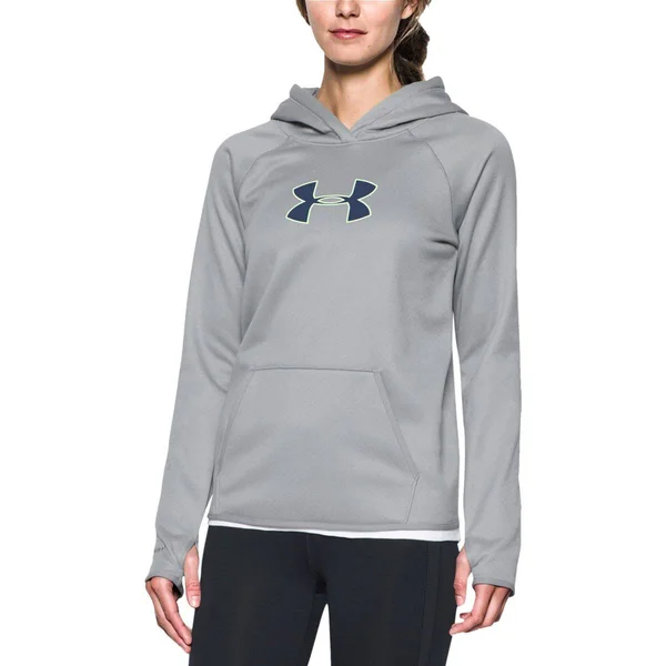 Under Armour Women's Storm UA Logo Hoodie - True Gray Heather (025)/X-Ray, X-Small