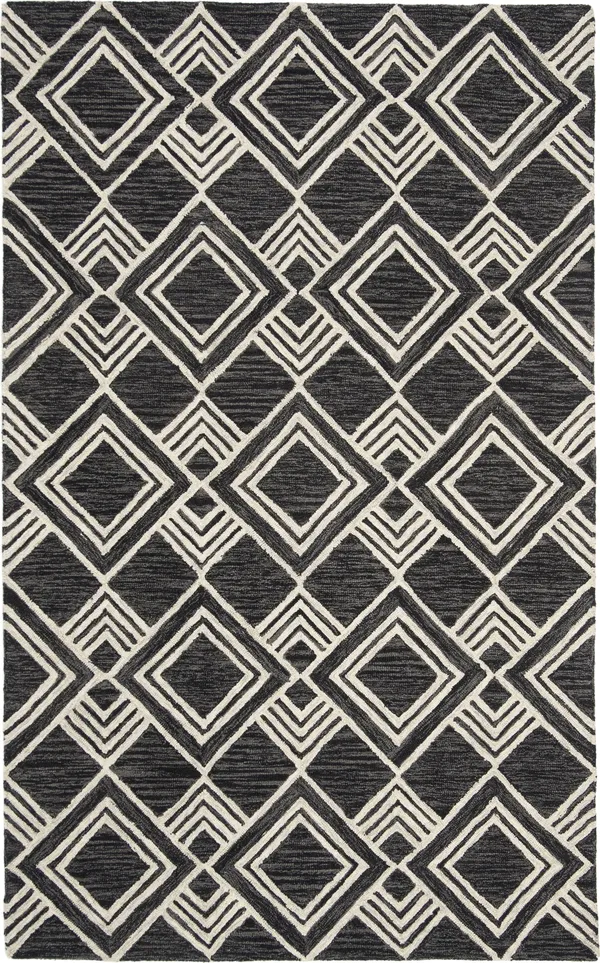 Safavieh Micro-Loop MLP154H 8&0x22 x 10&0x22 Charcoal, Ivory Area Rug