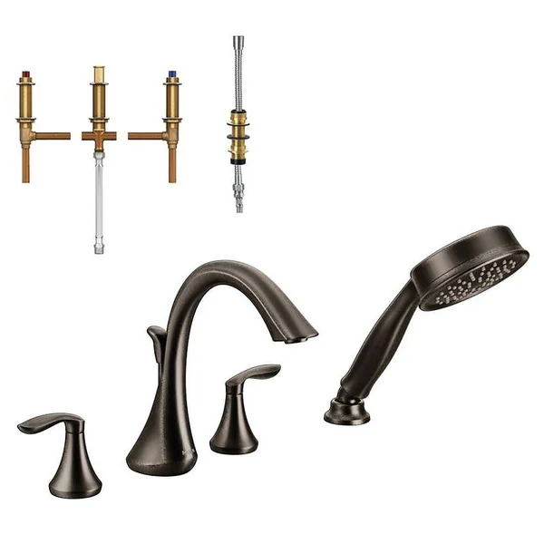 Moen Krtev-dh-t944orb Eva 7-13/16-Inch Roman Tub Faucet with Hand Shower, Oil Rubbed Bronze