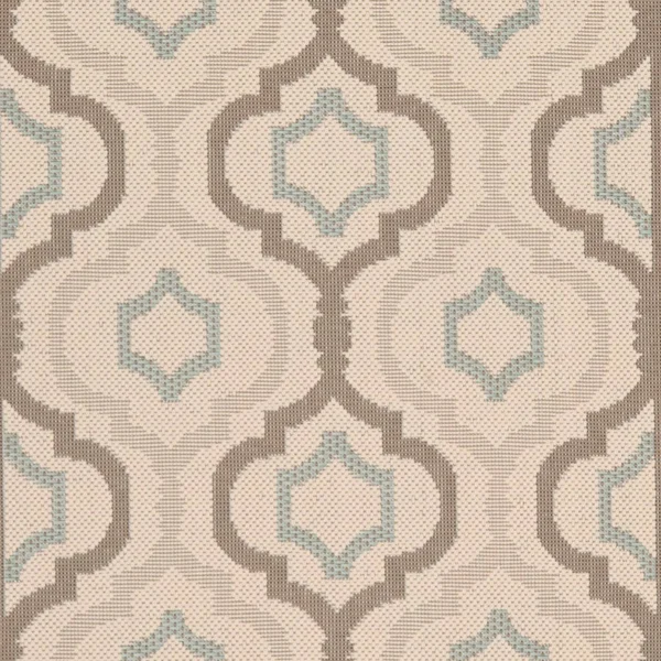 Safavieh Indoor/ Outdoor Courtyard Beige/ Dark Beige Rug (9& x 12&)