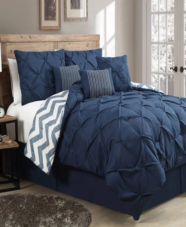 Avondale Manor Ella Pinch Pleat Comforter Set, Pink, King