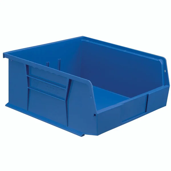 Hanging & Stacking Storage Bin 11 x 10-7/8 x 5, Blue - Lot of 6
