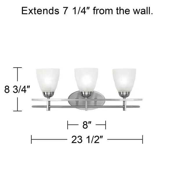 Possini Euro Deco 23 1/2x22 Wide Brushed Nickel Bath Light