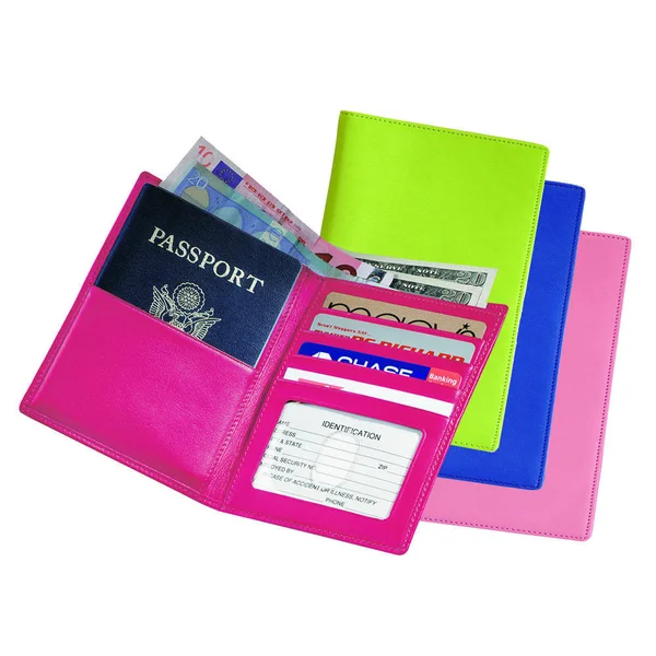 Royce Leather Passport Currency Wallet, Wildberry