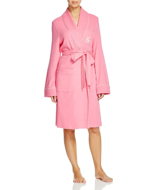 Lauren Ralph Lauren Quilted Shawl Collar Short Robe - White