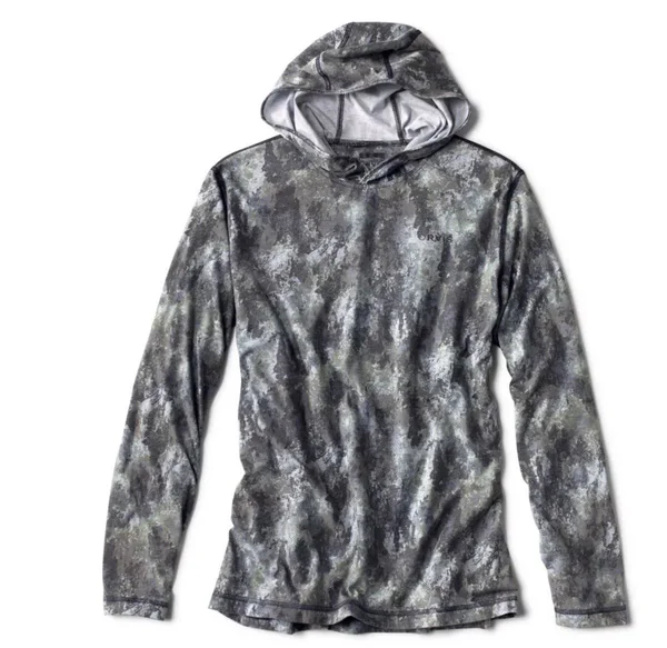 Orvis Drirelease Pullover Hoodie Blue Wash Print - L