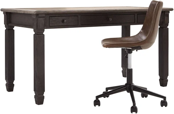Ashley Tyler Creek Gray and Brown Home Office Office Set by Ashley Furniture - Black/Brown Transitional Rustic - from Furniture E