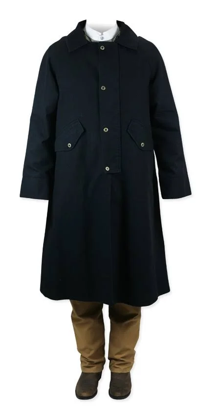 Steampunk Mens Black Cotton Point Collar Knee Length Duster (Big & Tall Size 3X), Gothic, Pirate, LARP, Cosplay, Retro