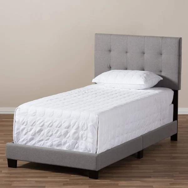 Baxton Studio Brookfield Fabric Twin Bed - Grey