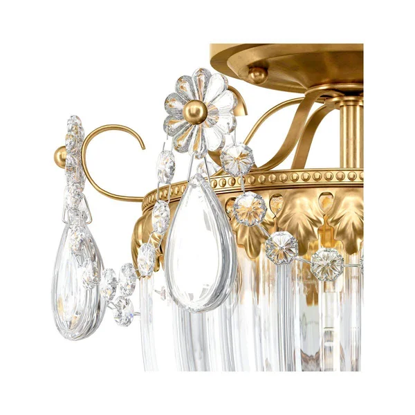 Schonbek 1242-22A Heirloom Gold/Spectra Crystal Bagatelle Crystal 3 Light Down Lighting Semi Flush Mount