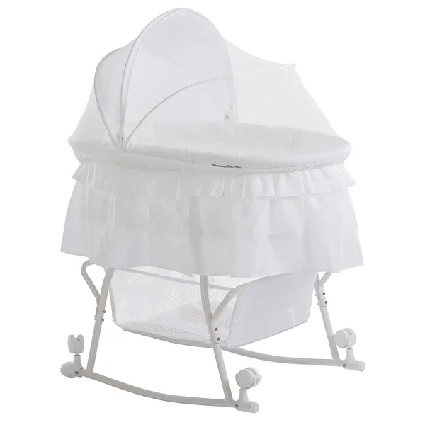 Dream on Me Lacy Portable 2 in 1 Bassinet and Cradle White